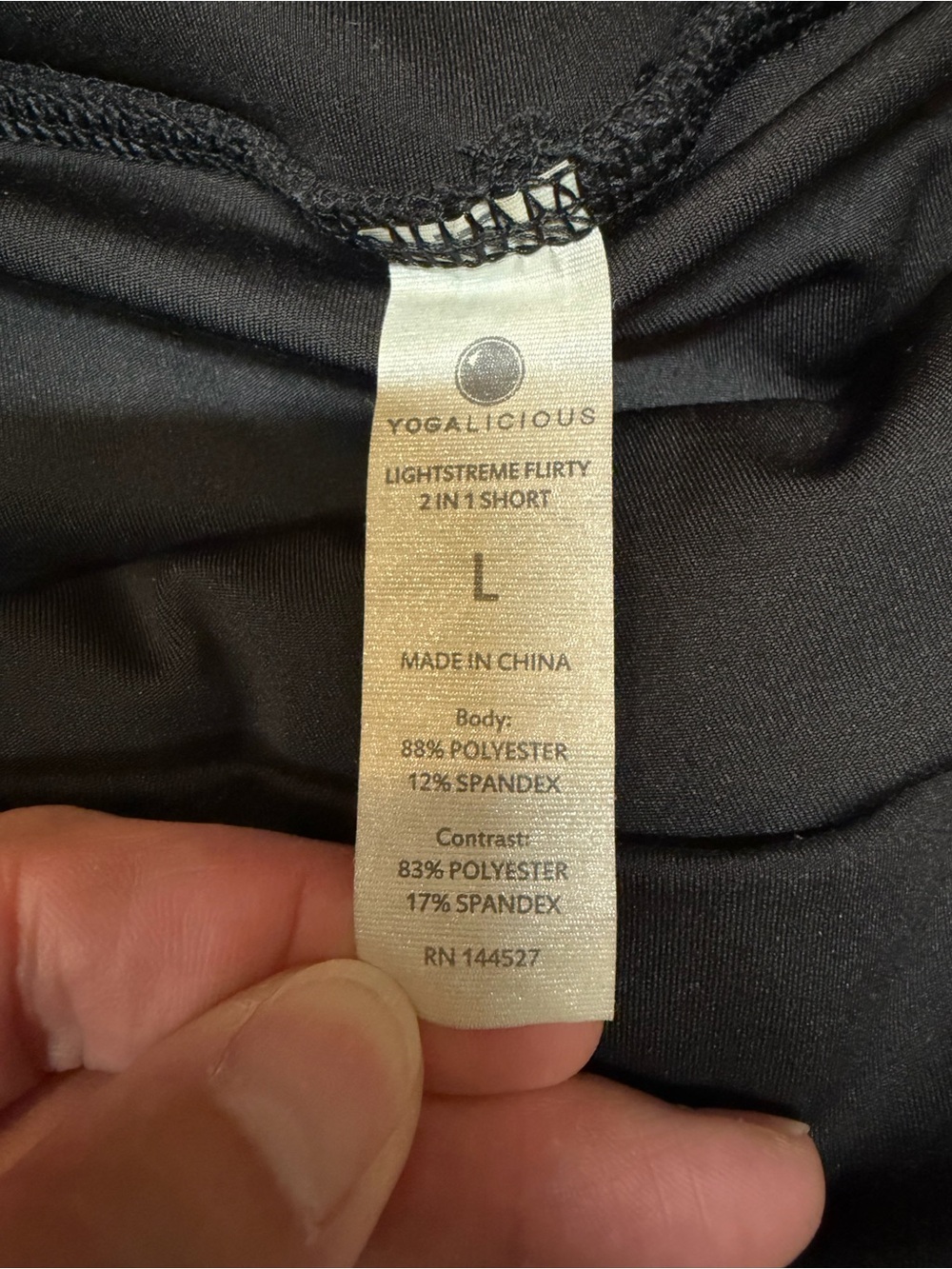 Yogalicious Lightstreme Flirty 2-in-1 Athletic Shorts Women’s Large Black - Picture 2 of 7